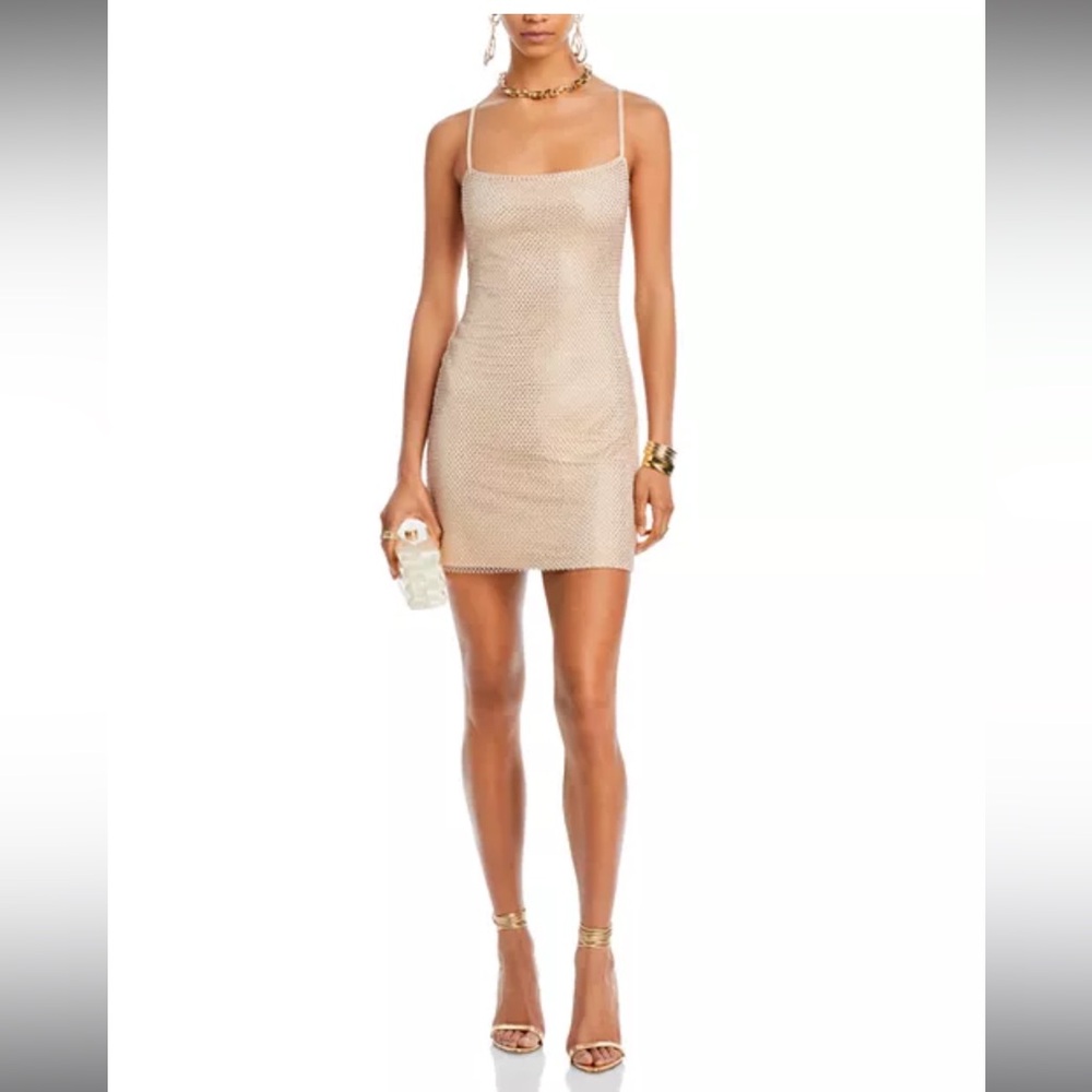 Aqua Crystal Embellished Mini Dress